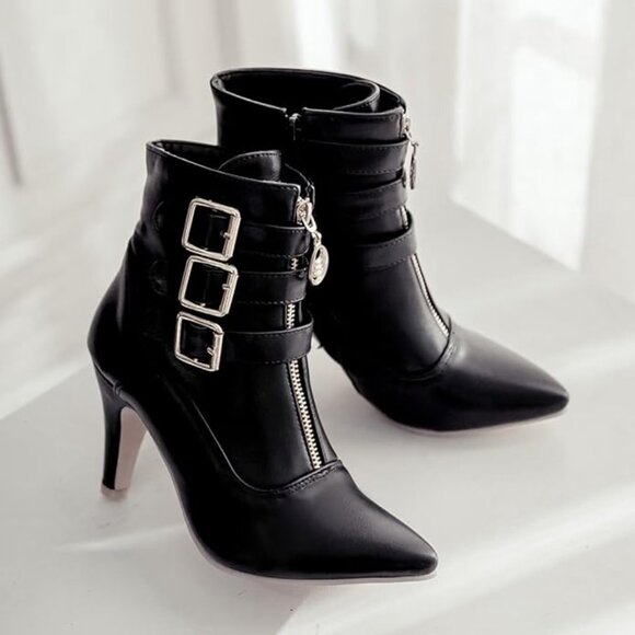 Black High Kitten Heels - Picture 2 of 6